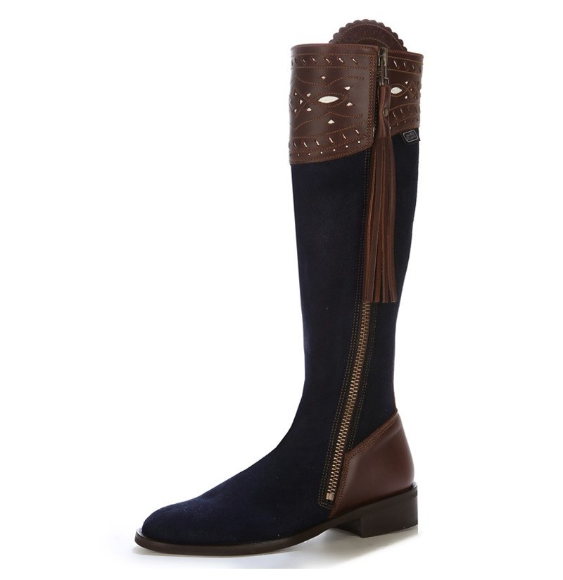 womens navy blue riding boots