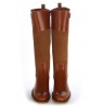 Custom-made camel leather riding boots