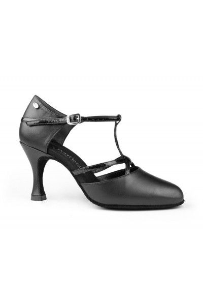 LADIES CLOSED TOE TANGO T-STRAP SHOES T-strap ballroom dancing heels