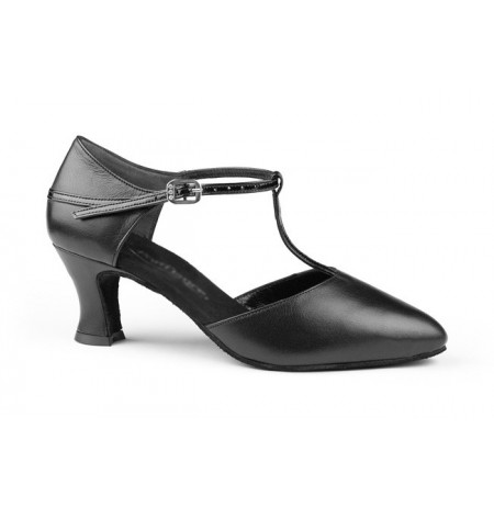 Classic black leather salomé dancing shoes