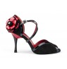 Camellia tango shoes black and red leather