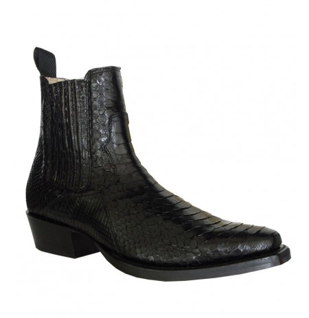 snakeskin cowboy ankle boots