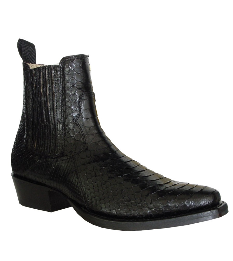 black snakeskin chelsea boots