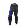 Pantalon moto cuir noir et bleu