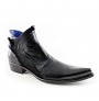 Santiags homme cuir et serpent noir talon acier