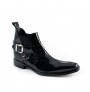 Santiags homme cuir et serpent noir talon acier