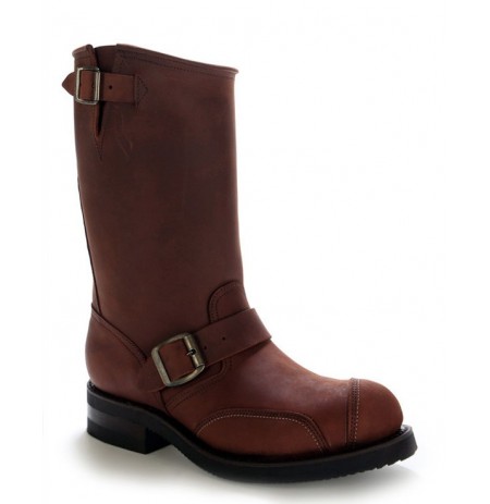 Made to measure - Brown oiled leather bike boots