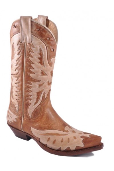 Cognac and brown leather mexican cowboy boots Cognac and brown leather mexican cowboy boots