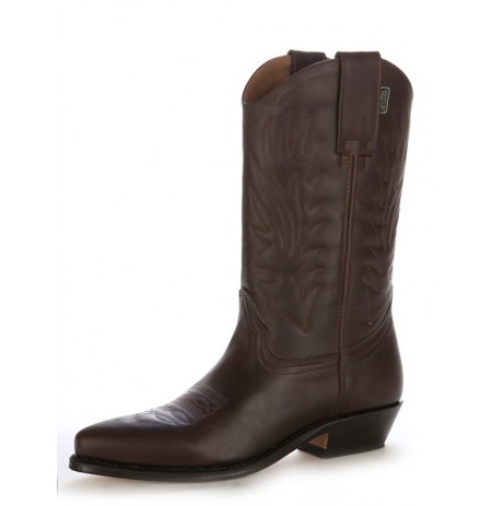 Brown leather Mexican style cowboy boots