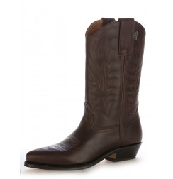 Brown leather Mexican cowboy boots