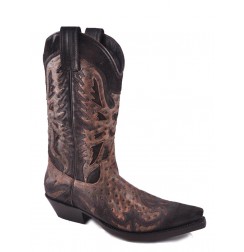 Brown leather mexican cowboy boots