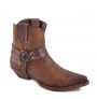 Black and grey snake and leather cowboy ankle boots