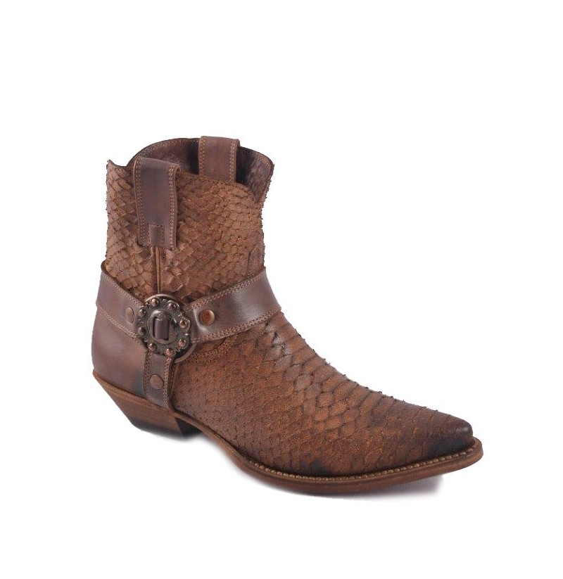 brown snake ankle boots