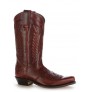 Burgundy leather Mexican cowboy boots