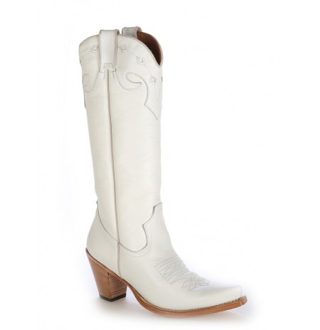 white knee high cowboy boots