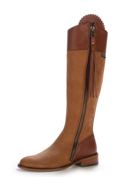 Bottes équitation cuir camel à brides