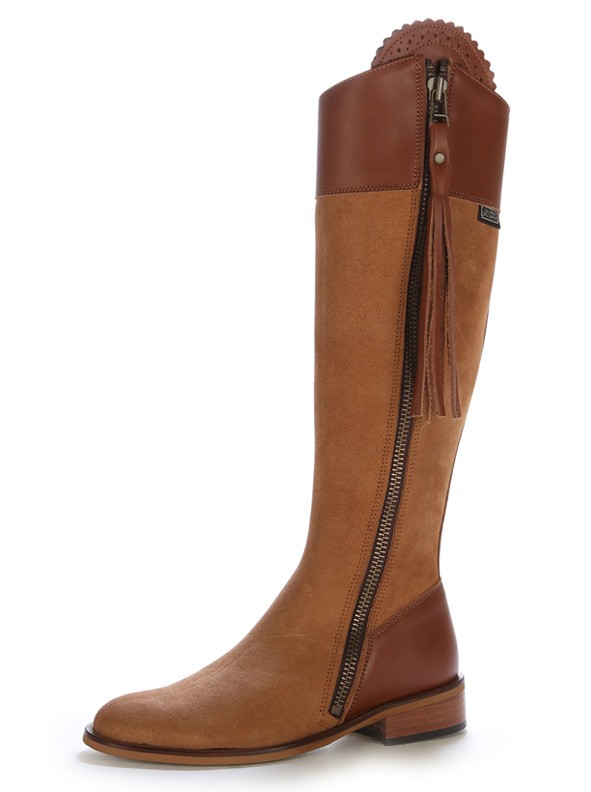 Made to measure camel suede equestrian boots Personalized camel horse riding boots
