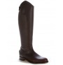 Brown leather riding boots with an anatomic cut