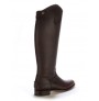 Brown leather riding boots with an anatomic cut