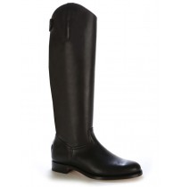 Black leather dressage boot for horse riding