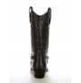 Black leather Mexican cowboy boots with buffalo bridles