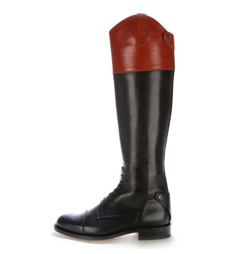 two tone leather riding boots