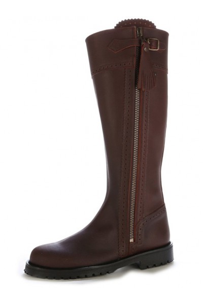 Brown leather hunting boots