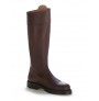 Brown leather hunting boots