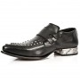 Santiags homme cuir et serpent noir talon acier