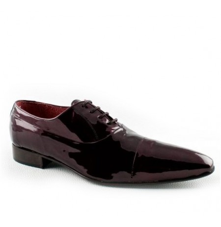 Maroon patent leather shoes for men 