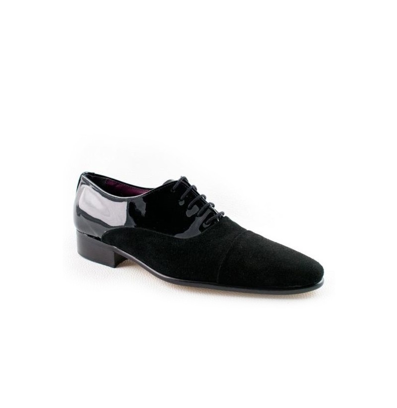 Elegant patent leather and suede oxford shoes MENS DRESS SHOES WITH LACES