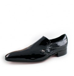 Black patent leather shoes for men 