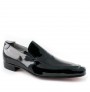 Black patent leather shoes for men without laces