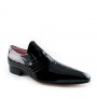 Black patent leather shoes for men without laces