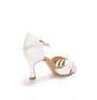 Elegant white leather wedding shoes