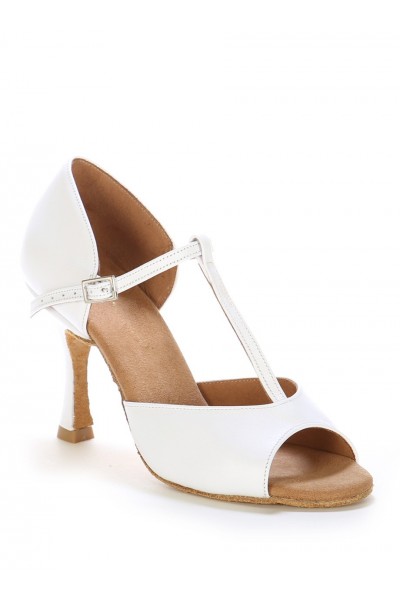 Elegant white leather "salomé" shoes