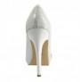 Elegant and classic off-white leather heels