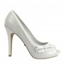 Elegant and classic off-white leather heels