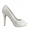 Elegant and classic off-white leather heels