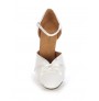 Elegant white leather bridal shoes