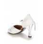 Elegant white leather bridal shoes