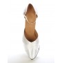Elegant white leather bridal shoes