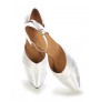 Elegant white leather bridal shoes