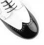 Black and white leather derbies dancing shoes for men