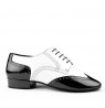 Black and white leather derbies dancing shoes for men