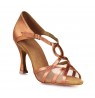 Swirly pattern bronze dancing shoes