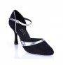 Elegant black and silver leather comfort shoes