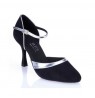 Elegant black and silver leather comfort shoes