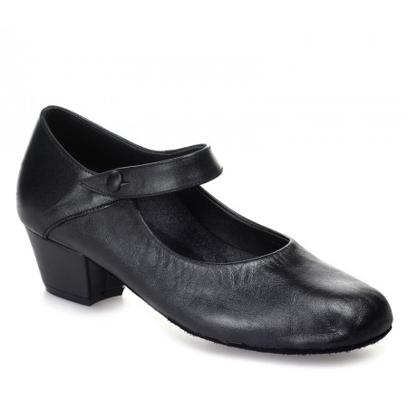 Black leather comfort shoes