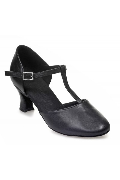 Black leather comfort shoes